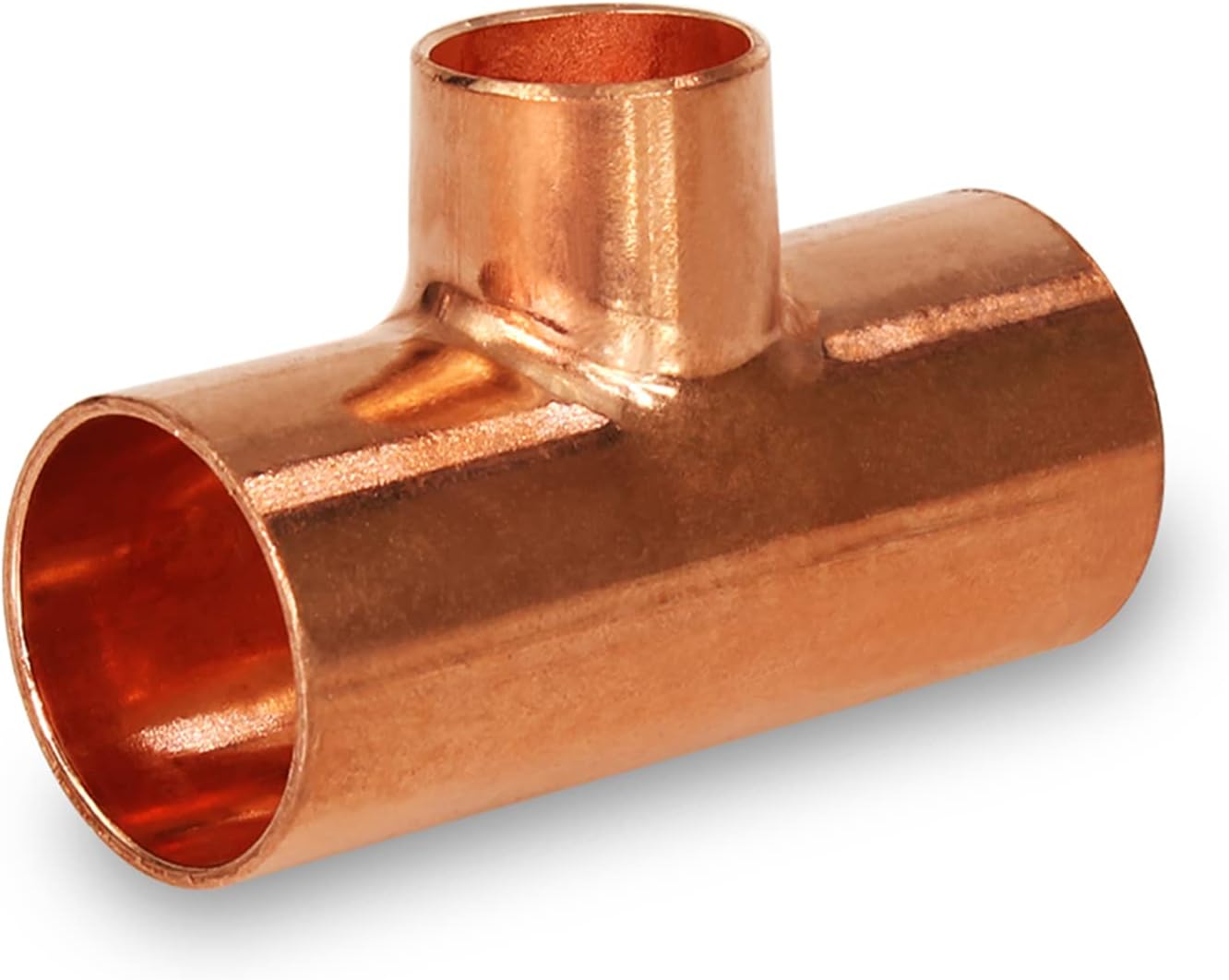 Supply Giant DDSU1112 Reducing Tee Fitting with Solder Cups for Cop, 1 X 1 X 1/2, Copper