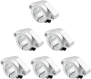 Bettomshin Aluminum Alloy SHF25 Linear Clamping Rod Rail Shaft Support Guide Motion for 0.98inch Diameter Shaft 6pcs