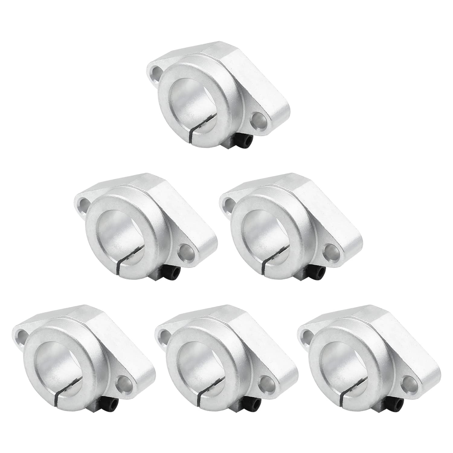 Bettomshin 6Pcs SHF25 Linear Clamping Rod Rail Shaft Support Guide Motion for 0.98inch Diameter Shaft Aluminum Alloy