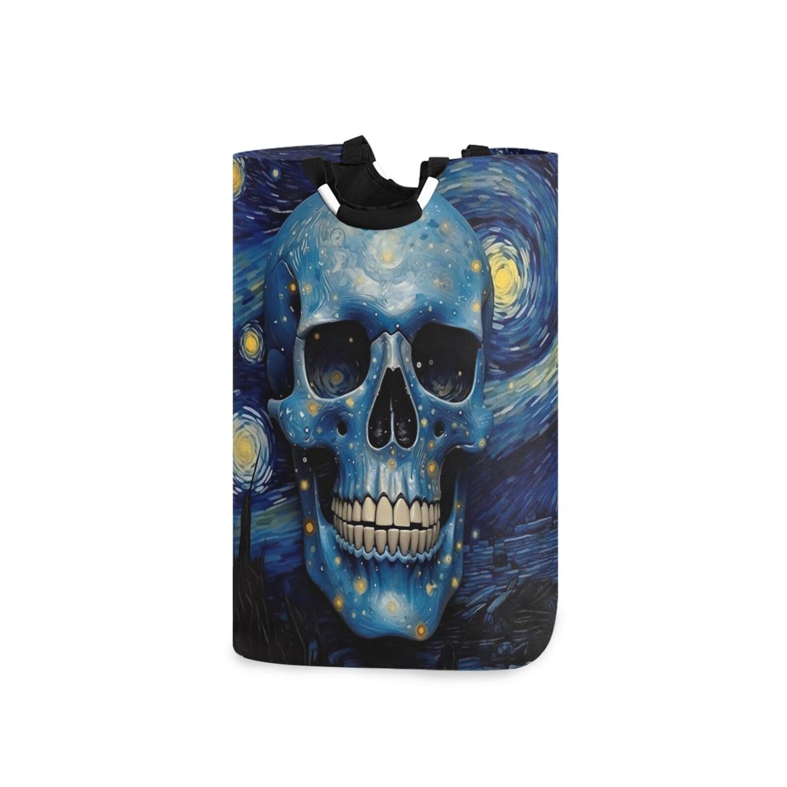 Jihqo Laundry Hamper Basket Starry Sky Skull Collapsible Nursery Storage Bin Waterproof Clothing Baskets for Home Bedroom Bathroom Washing Room