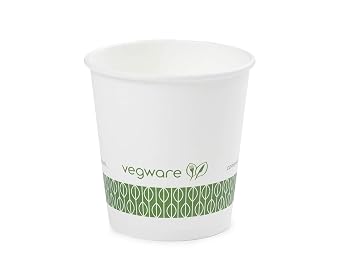 Vegware LV-4 hot cup, 4 oz, white Pack of 1000