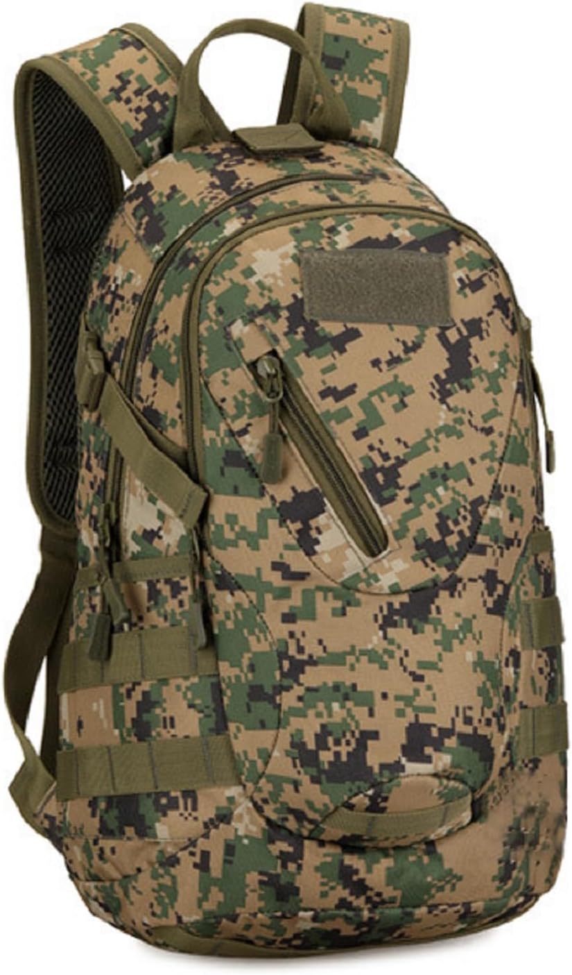 20L Tactical Backpack MOLLE Bag Military Satchel Daypack Waterproof Trekking Backpack, Brown