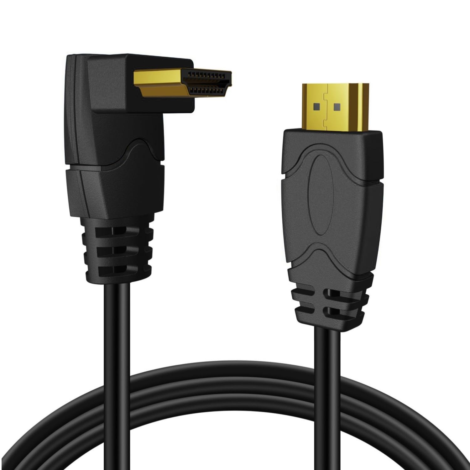 TNP White 3 Feet Up Angle HDMI Cable, 90 Degree HDMI 2.0, 4K 60Hz ARC