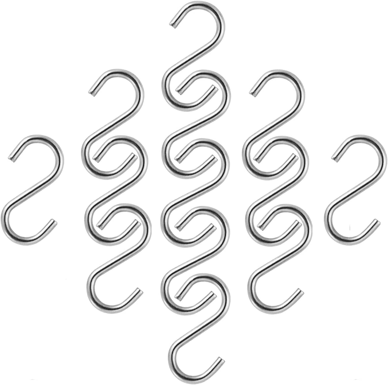 200Pcs Mini S Hook 1 Inch Small Stainless Steel Hanger Ornament DIY S Shaped Metal for Jewelry S- Connectors Wire Hardware Key Ring Chain Hanging Doll House Crafts Pet Name Towel Lure and Assemble