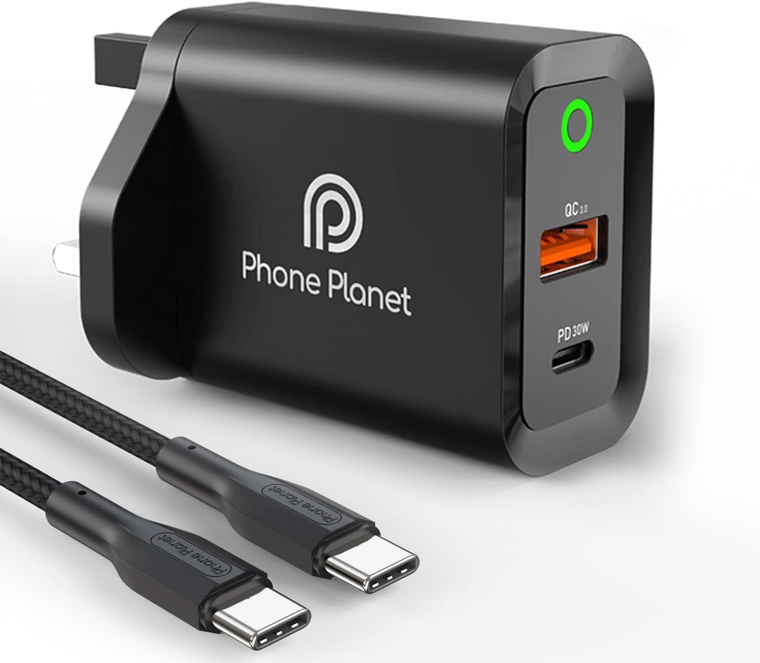 USB C Charger 30W Type C Wall Charger 2-Port PD&QC 3.0 Fast Charging USB Charger Power Adapter with USB C Cable for iPhone 15 Pro Max/15 Pro,iPad Pro 2018,Samsung S23 Ultra,Pixel 7Pro, One Plus