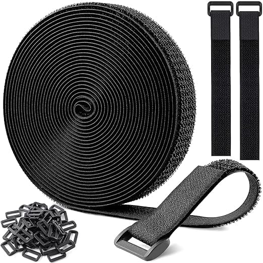 JULEX Velcro Tape, 5 m Velcro Tape with 25 Buckles, Velcro Tape, Long Velcro Straps, Reusable, Free to Cut to Size, Velcro Cable Ties, Velcro Tape Roll Cable Organiser (Black, 2 cm 5 meter) (B0D76GWFK6) Amazon Price History, Amazon Price Tracker