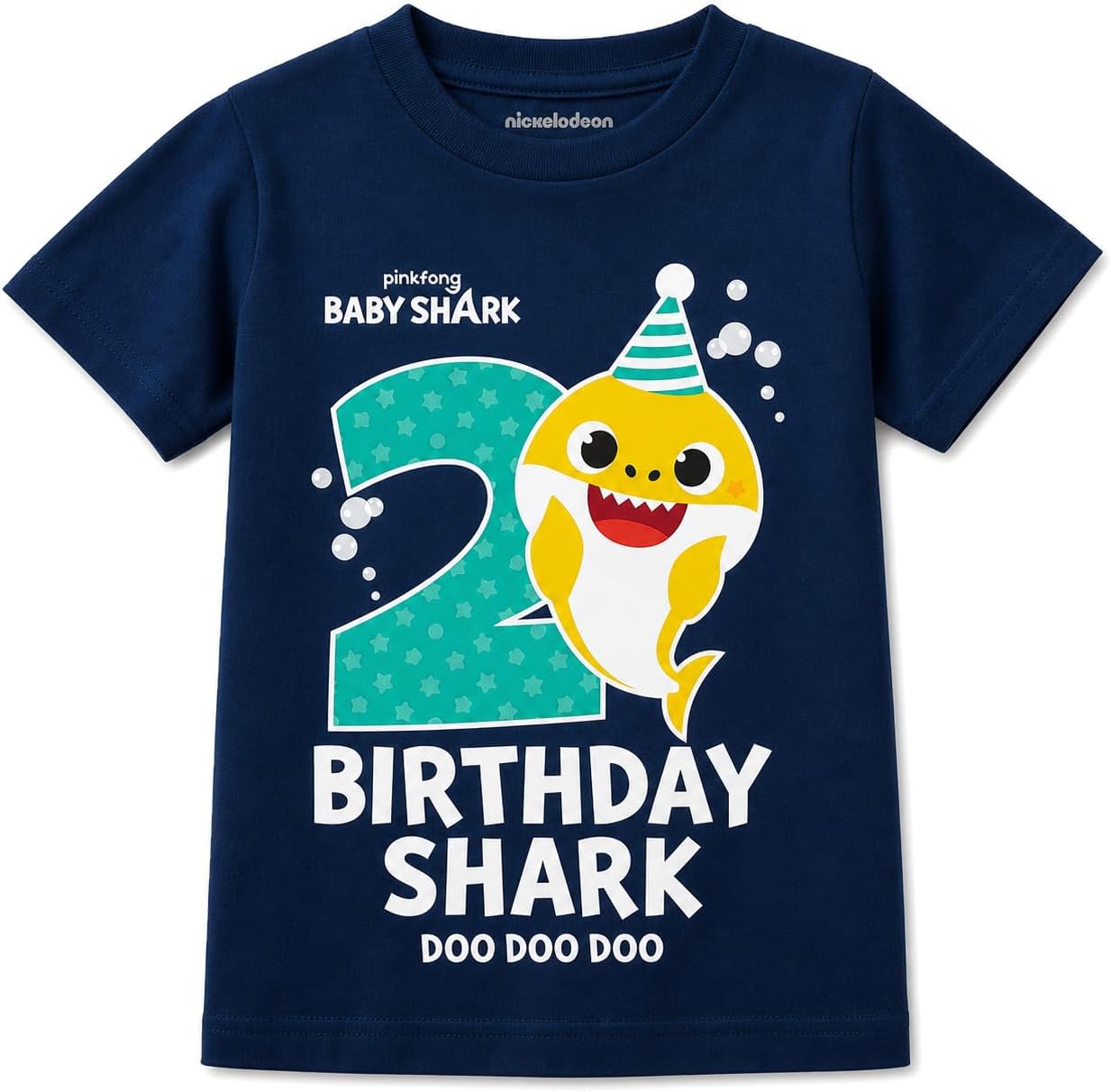 Tstars Official Baby Shark 2nd Birthday Shirt - Toddler Boy or Girl Birthday Outfit, Age 2 - Soft Premium Party Tee Pinkfong