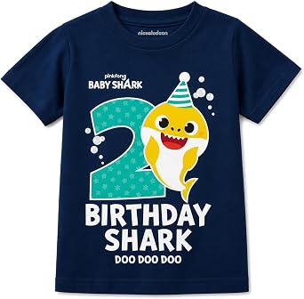 Tstars Official Baby Shark 2nd Birthday Shirt - Toddler Boy or Girl Birthday Outfit, Age 2 - Soft Premium Party Tee Pinkfong
