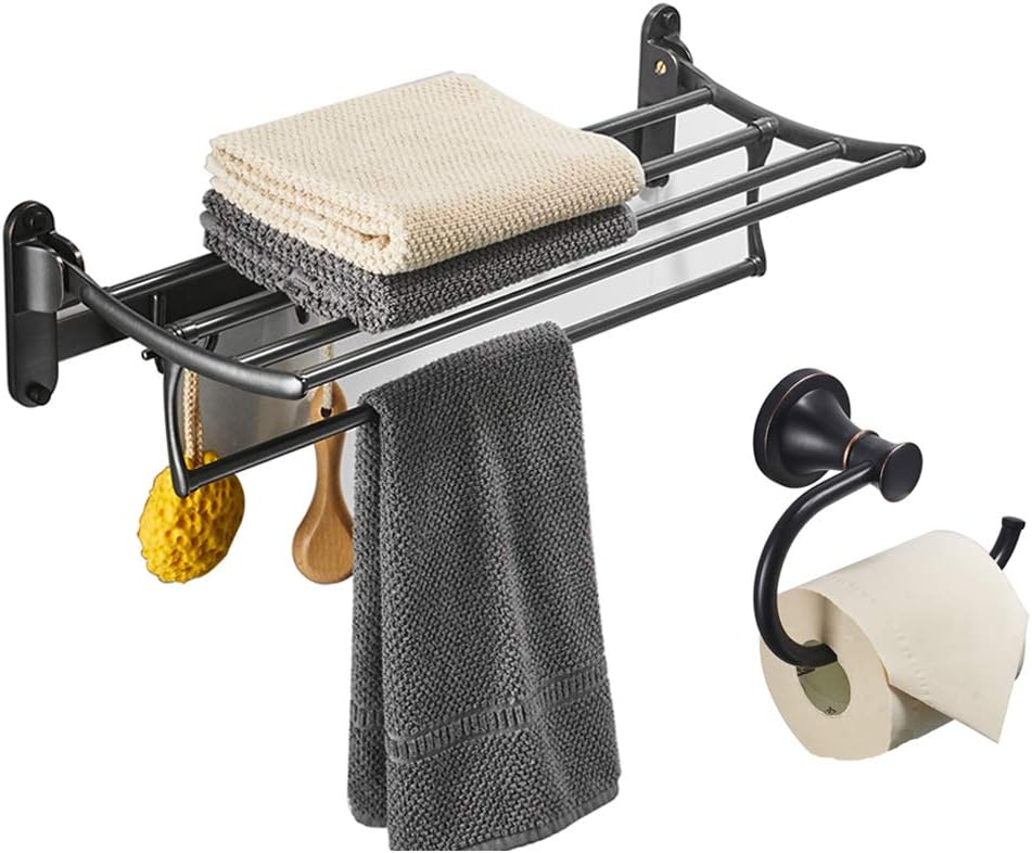 BESy Oil Rubbed Bronze Toilet Tissue Paper Holder with BESy Oil Rubbed Bronze Towel Racks