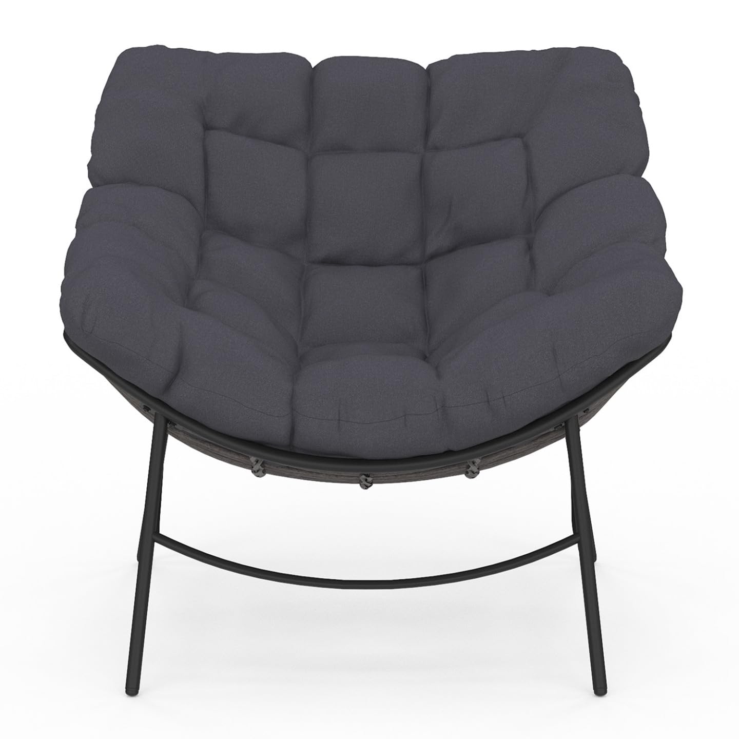 IDMarket – Sillón de jardín Relax LOA efecto ratán gris y cojín gris