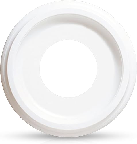 OHLECTRIC OL-39209 Medallón de techo con acabado blanco, diámetro de 9  pulgadas, apertura central de 4 pulgadas, medallón de plástico moldeado