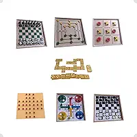 Jogos de Tabuleiro Clássicos 7 em 1 Xadrez Damas Ludo Jogo Da Velha Dominó Trilha Resta Um (7 Jogos em 1 caixa)