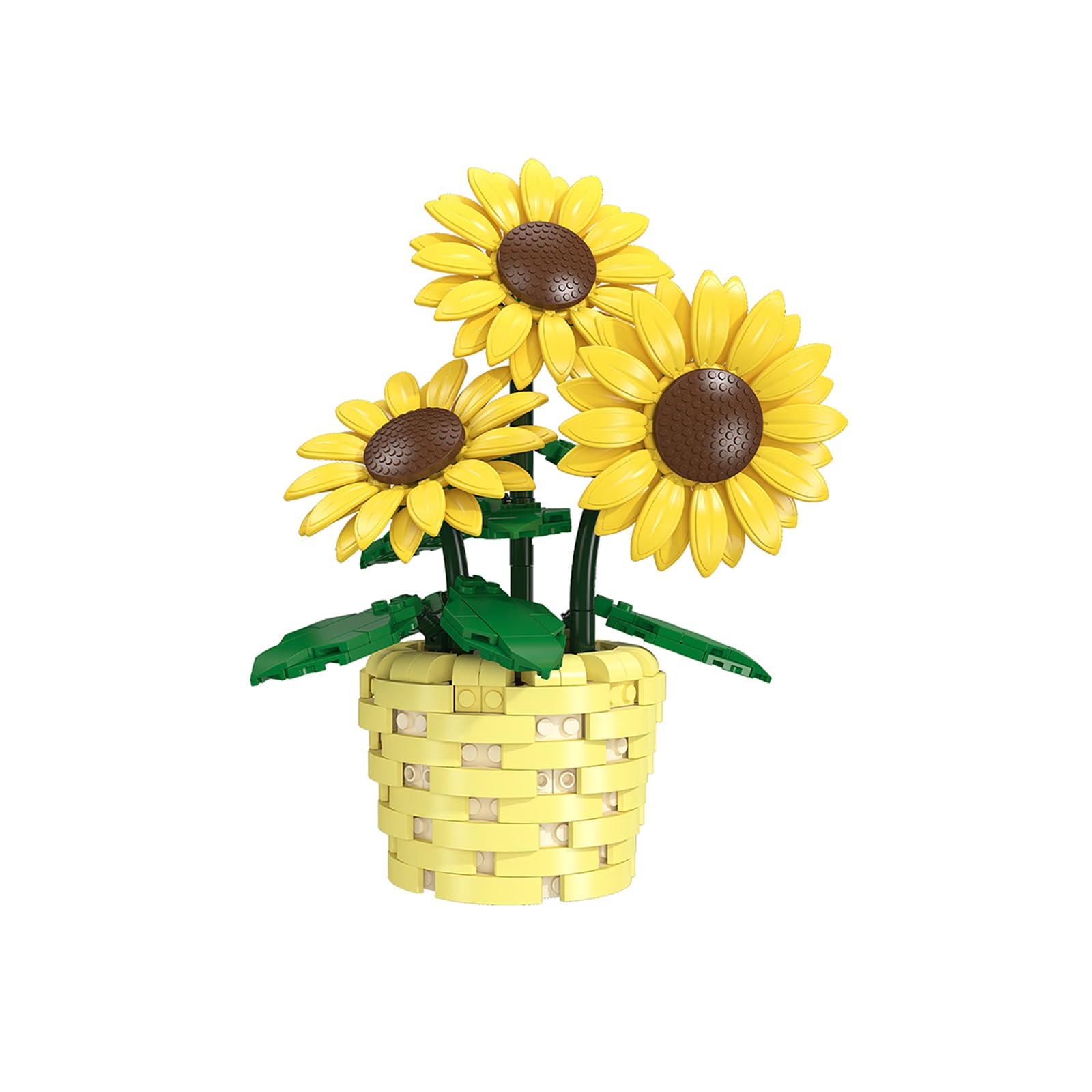 Set di Costruzione Girasole in Vaso, Dai 8 Anni in Su KLJMH-04 | 465 Pezzi, DIY Kit Mazzo Fiori, Petali e Foglie Regolabili, Casa Decorazione, Regalo Perfetto per gli Amanti dei Fiori