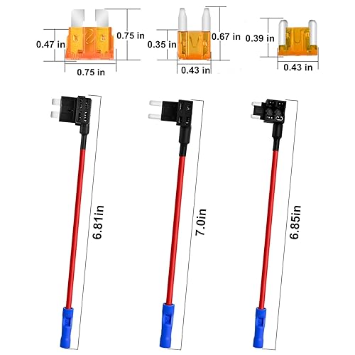 Miniatura 2 de MuHize Kit de mini fusible para grifos  Adaptadores de circuito adicionales de perfil pequeño, mini y de perfil bajo, añade un fusible para coches,