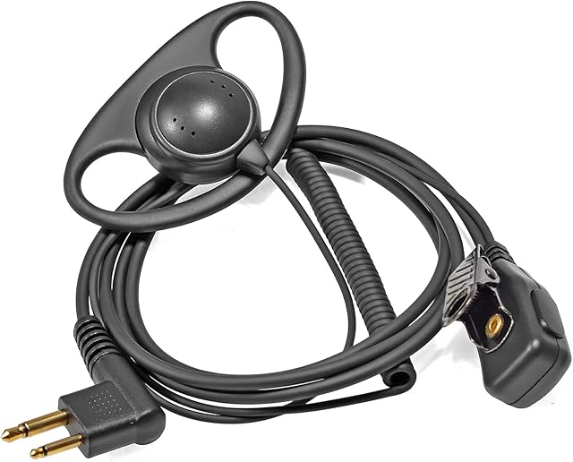HYSHIKRA Walkie Talkie Earpiece with Push to Talk 2 Pin D-type Headset Compatible with Motorola CP88 CP040 CP100 CP110 2 Way Radio