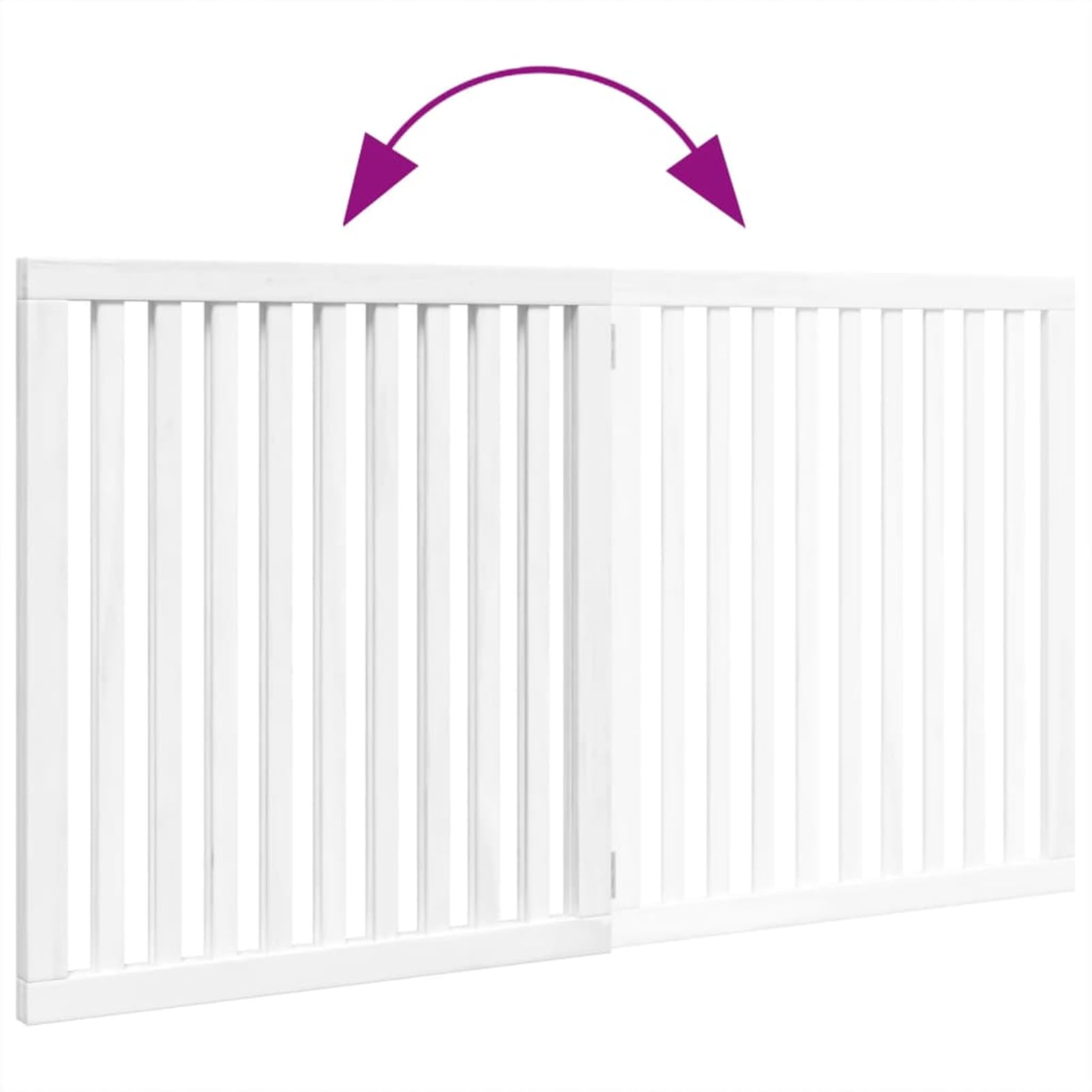 Gecheer Puerta para Perros Plegable 2 Paneles Madera álamo Blanca 160cm Modelo LYKQY-352250ES
