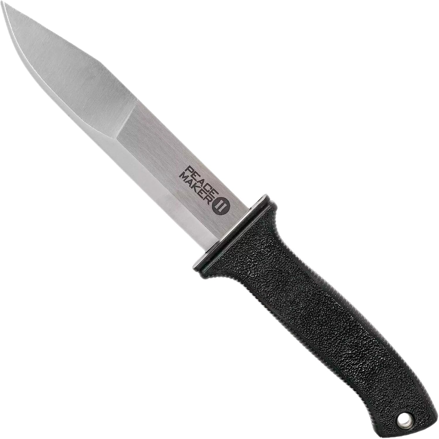 Cold Steel Peace Maker II Compact Lightweight 5.5" Fixed Blade 4116 Stainless Steel Clip Point Tactical Outdoor Hunting Knife, 4.75" Kray-Ex Handle, Ambidextrous Secure-Ex Sheath w/Belt Clip