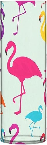 Green Cartoon Flamingo Silhouette Plastic Flower Vases 11.8 x 3.9 Inch decorative Small Vases for Flowers Decorative Indoor Bedroom Dining Room