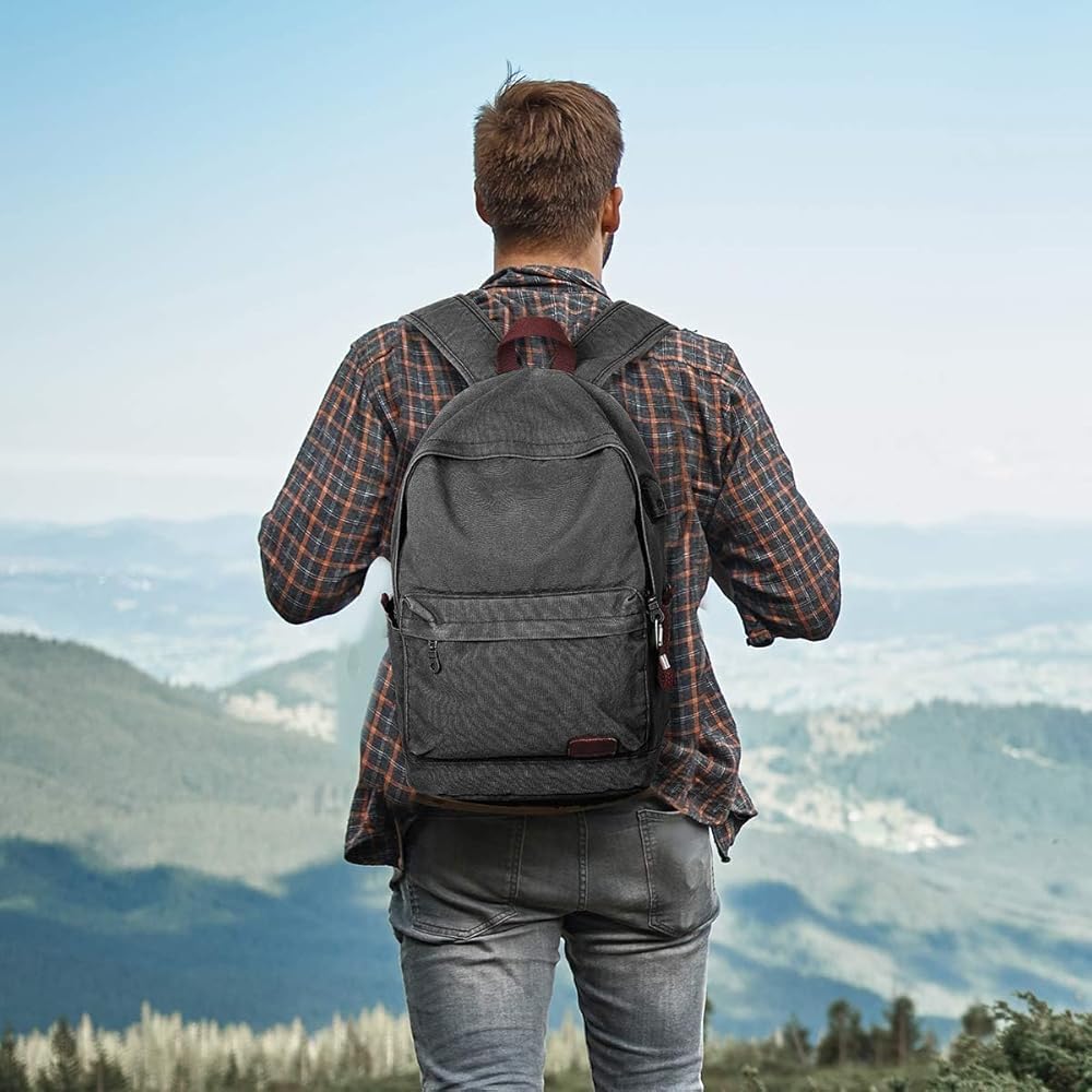Amazon.com: Muzee Canvas Backpack Lightweight Travel Daypack