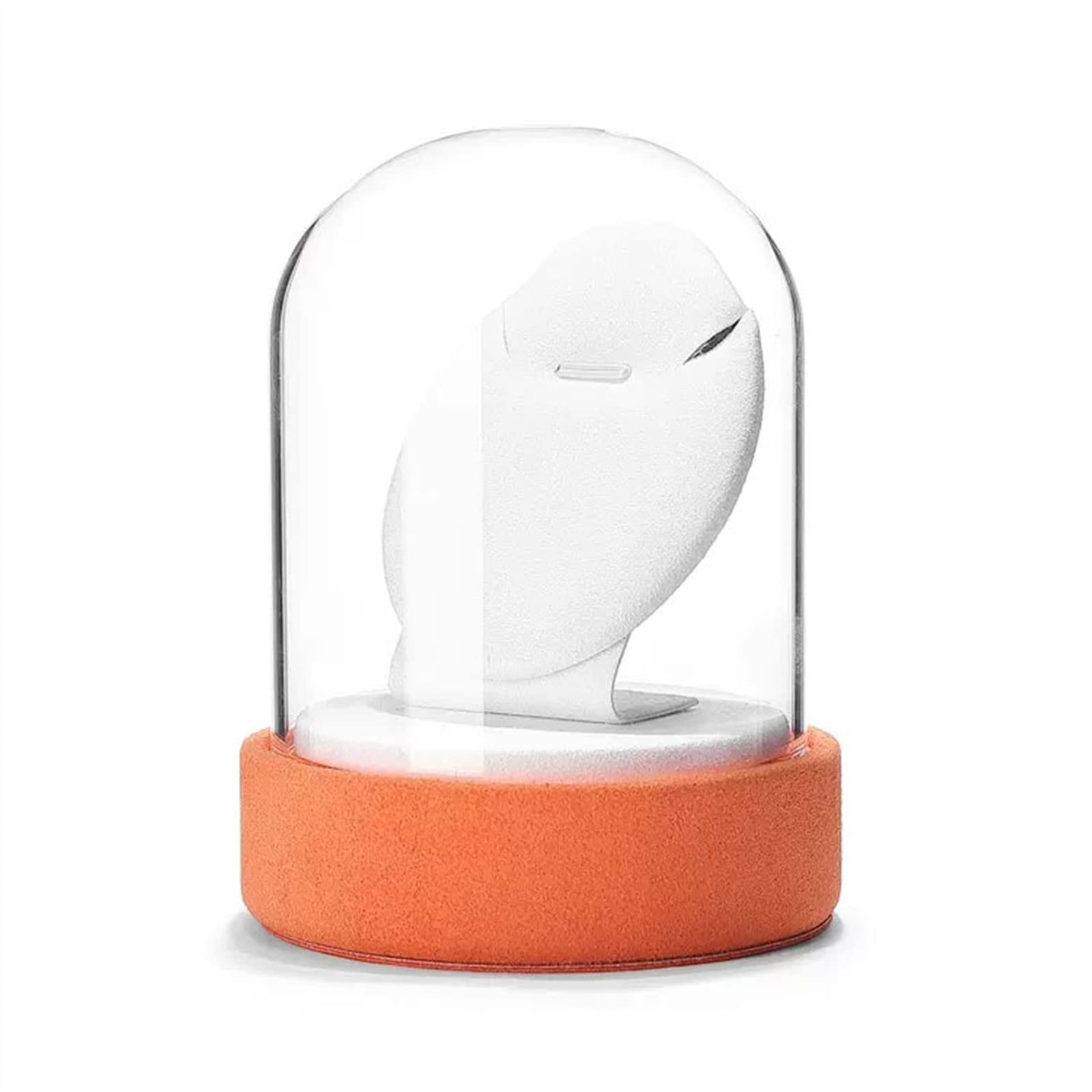 J9V4G6S3B5 Jewellery Storage Velvet Necklace Pendant Display Stand with Glass Lid Jewelry Holder for Show for Selling Organizer(Orange)