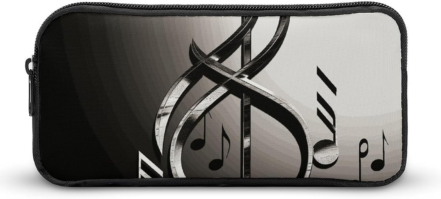 Music Symbol Large Pencil Case, Makeup Storage Organizer
