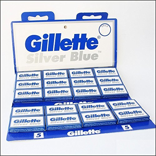 100 Silver Blue Double Edge Razor Blades Made in Russia by 7 O'clock