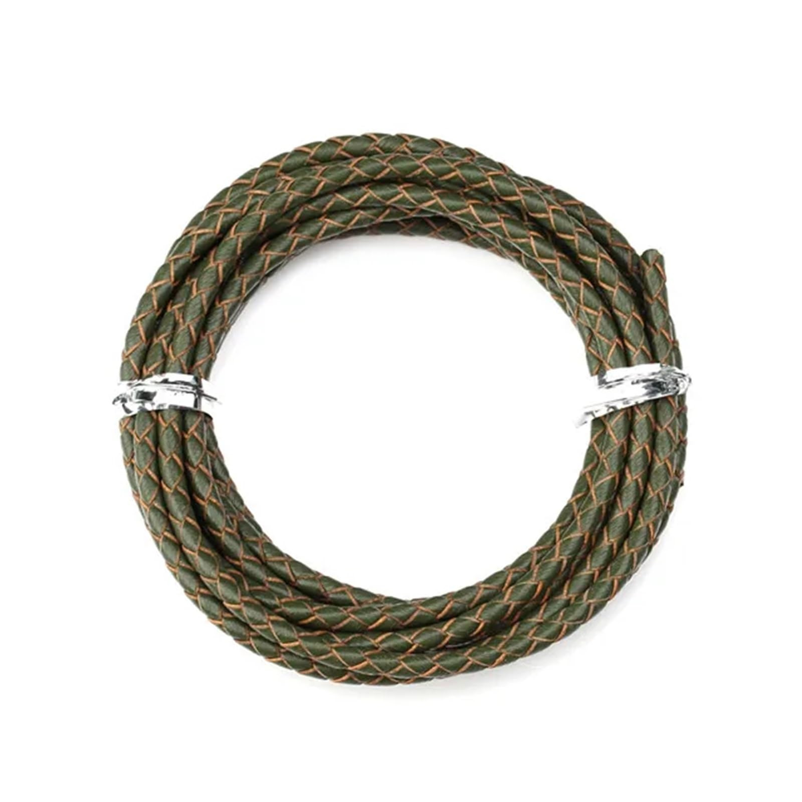Leather Necklace Cord, Braided Leather Cords Multicolor 3-4mm 2m Per Lot For DIY Jewelry Making(Grün,3mm)