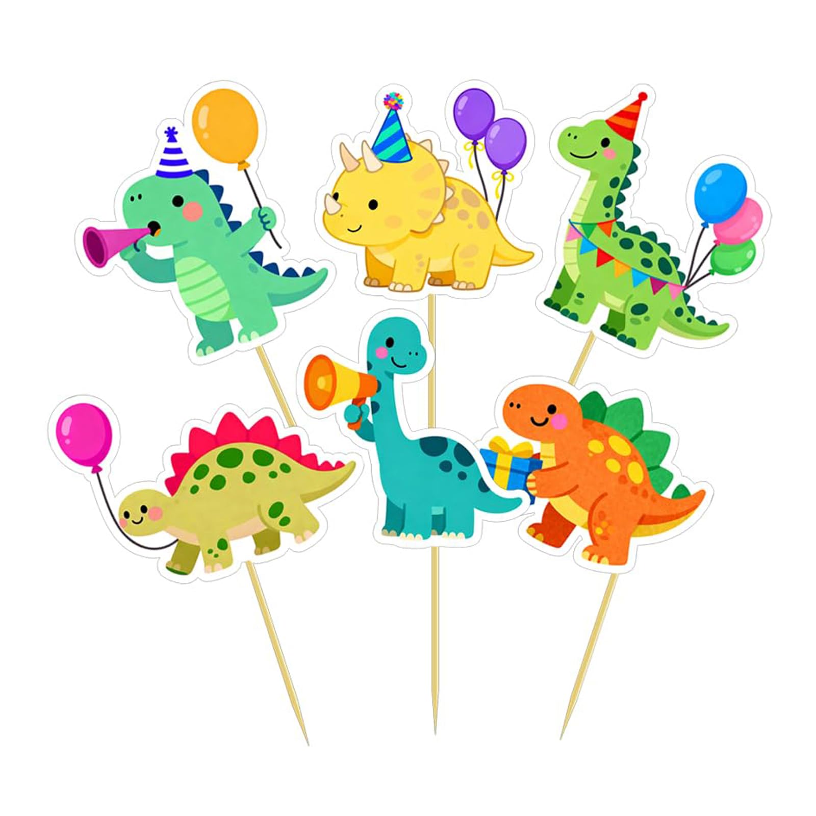 Nymora 36 Pcs Dinosaur Cupcake Toppers, Dino Cake Toppers for Birthday Party Decor, Baby Shower, Rex Theme - Dinosaur Cake Decorations, Dino Party Supplies