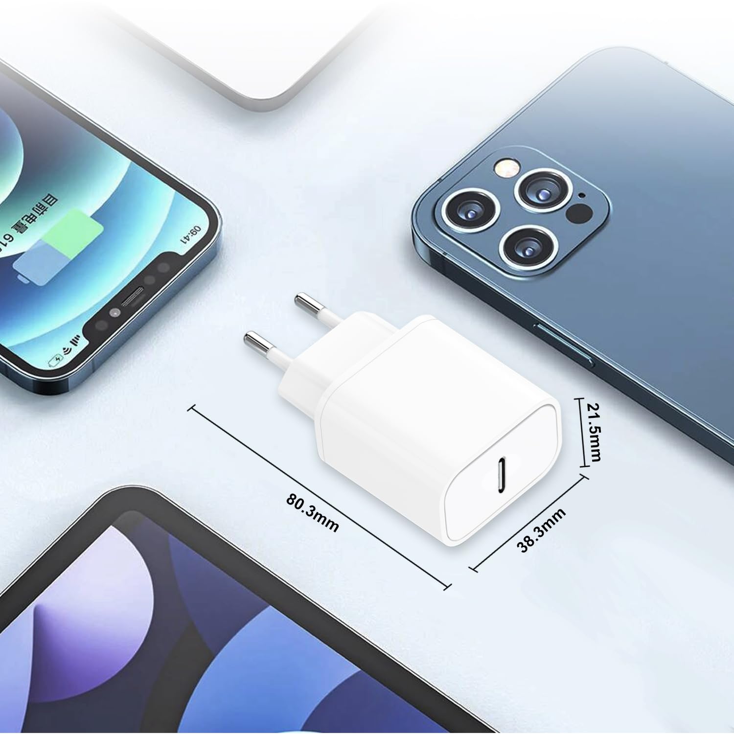 Ładowarka USB-C 30 W, szybka ładowarka USB-C z kablem PD o długości 2 m, nylonowy kabel USB typu C do iPhone'a 17, 16, 15 Pro Max Plus, iPada, Samsunga Galaxy S25 i S24, ładowarka USB-C z kablem