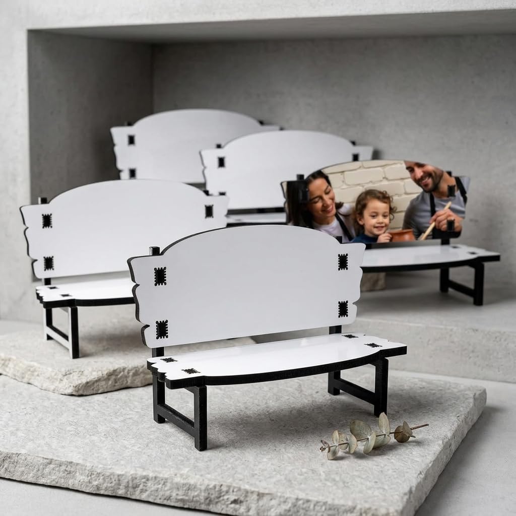 Sublimation Memorial Bench Blanks 5 Pack White Engineered Wood