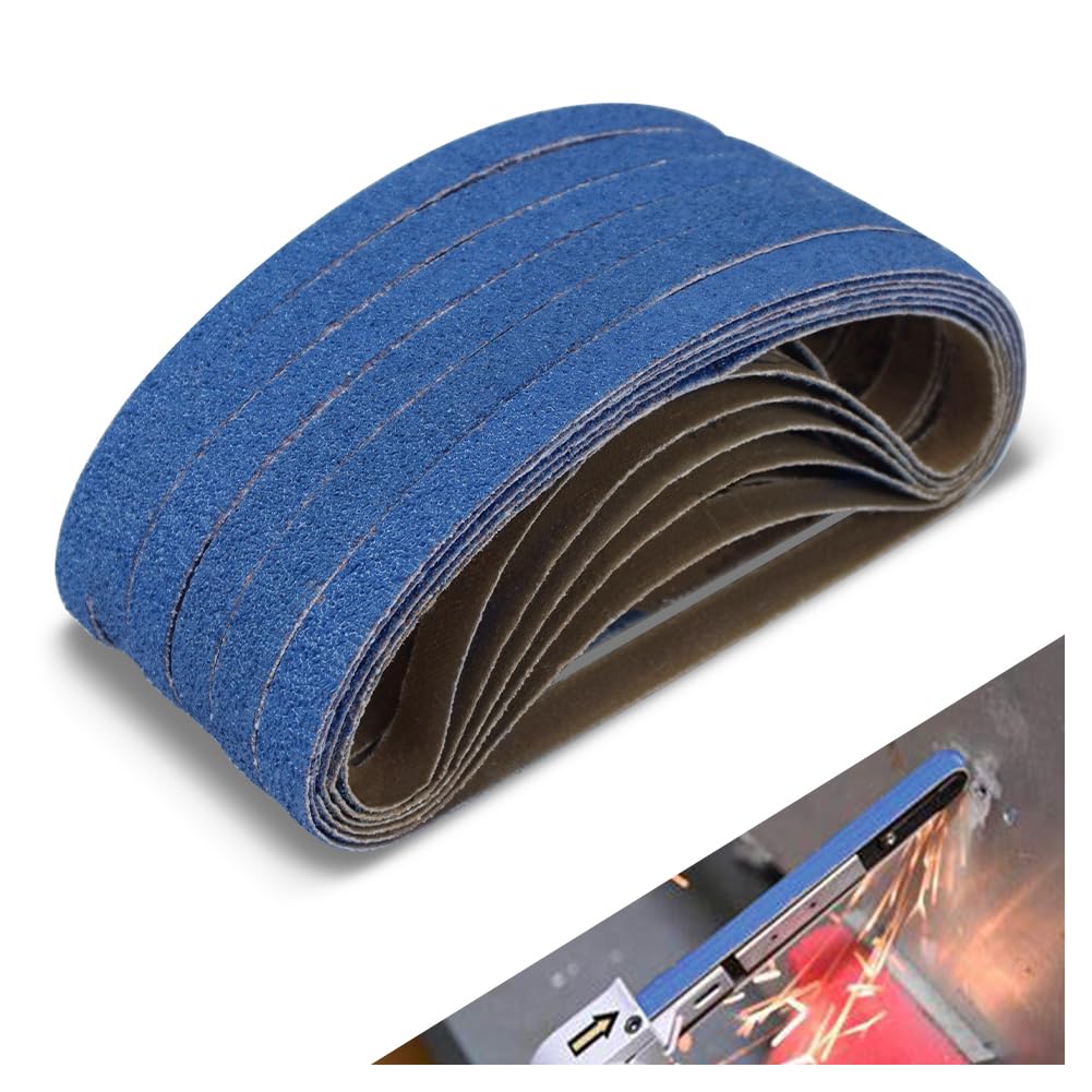 13 x 457 MM Sanding Belts, 36 Pcs 60 Grit, Zirconia Sanding Belts for Medium-Duty Metal Polishing, Woodworking, Surface Smoothing
