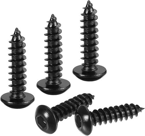 uxcell Tornillos autorroscantes hexagonales, tornillo de madera de acero al carbono M3 x 0.472 in 400pcs