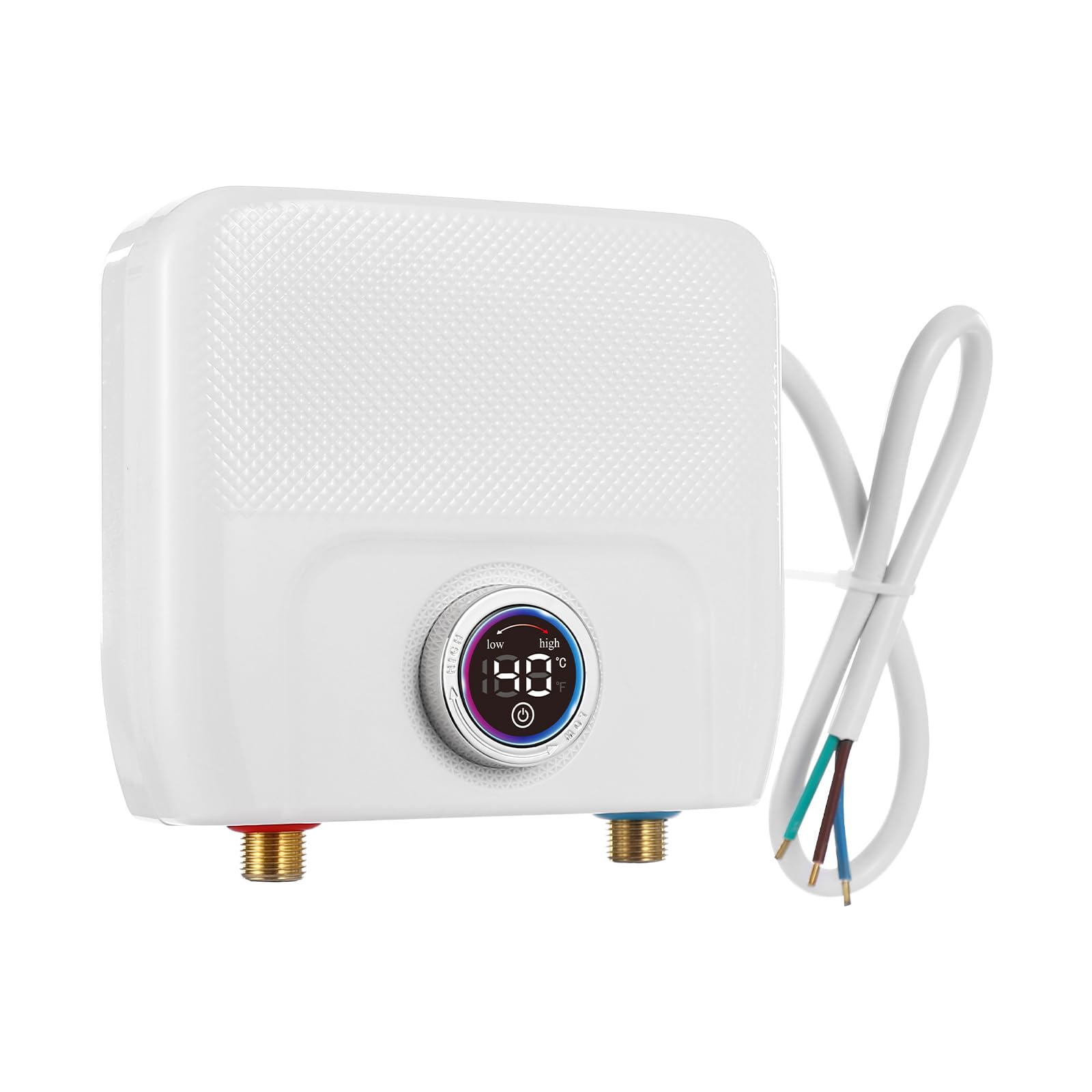Scaldabagno Istantaneo 6500W, Scaldabagno Elettrico 220V, Mini Scaldabagno Senza Serbatoio, Schermo LED Digitale, Funzione Memoria, Controllo Intelligente, per Cucina Bagno Lavandino