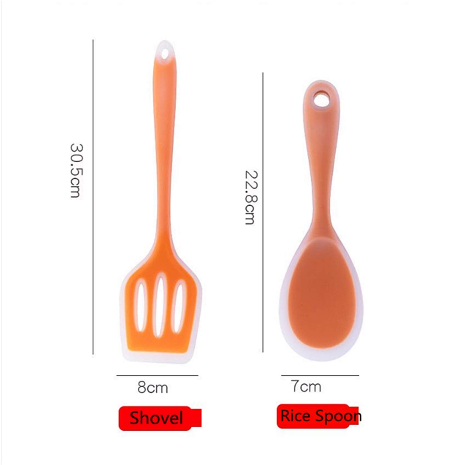 YYDS Koch Utensilien Küche Kochen Utensilien Set mit Halter - Kieselgel Küche Ware 6 Stück Haushaltsküche Utensilien Set Kochzubehör (Color : Orange)