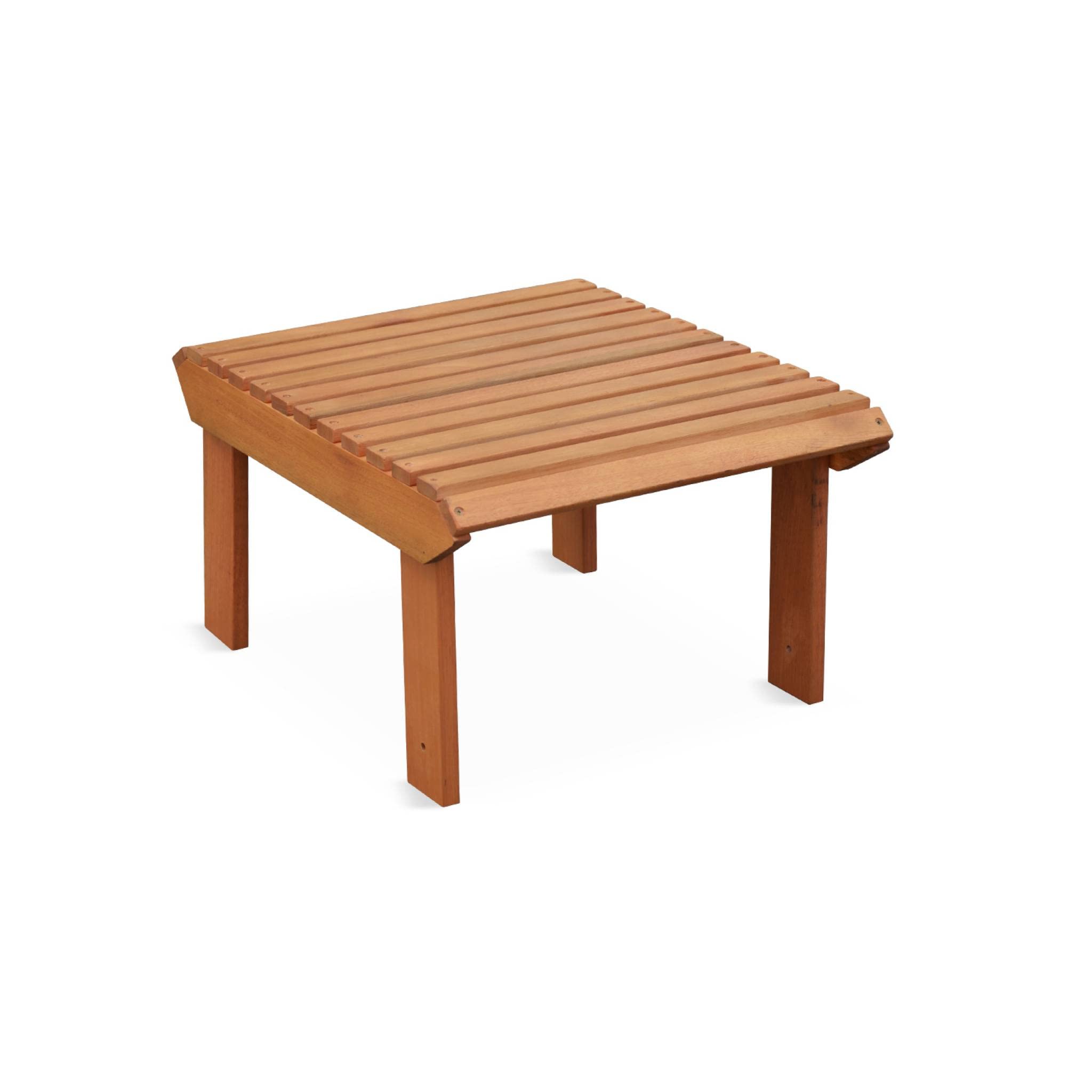 Alice's Garden - Fauteuil de Jardin en Bois avec Repose-Pieds/Table Basse - Adirondack Salamanca - Eucalyptus. Chaise de terrasse Retro