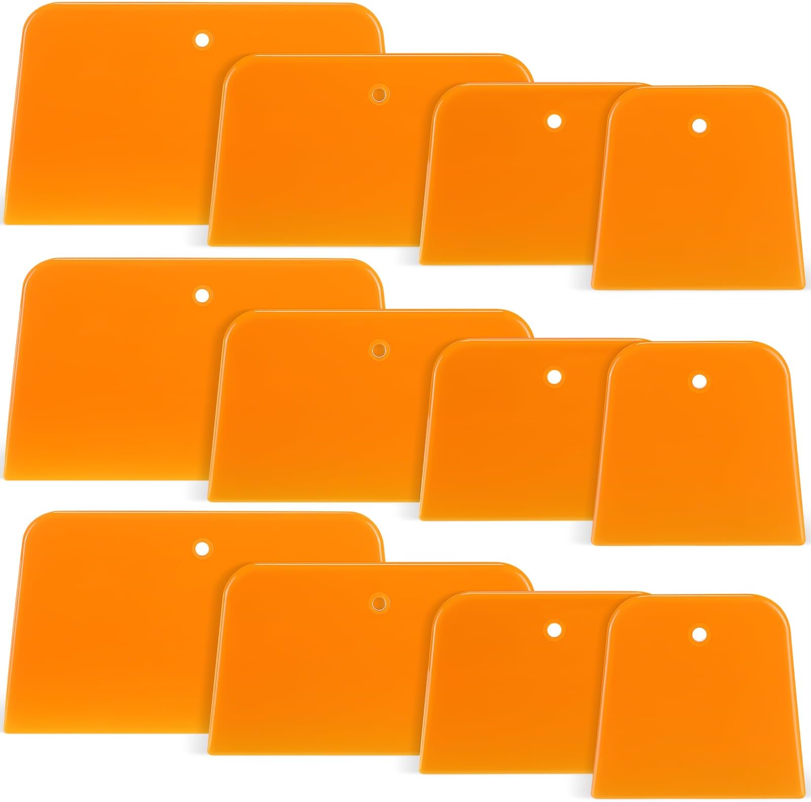 Body Filler Spreaders Automotive Body Fillers Plastic Auto Spreader Auto Body Spreader for Applying Fillers Putties Glazes Caulks and Paint (12, 4 Sizes)