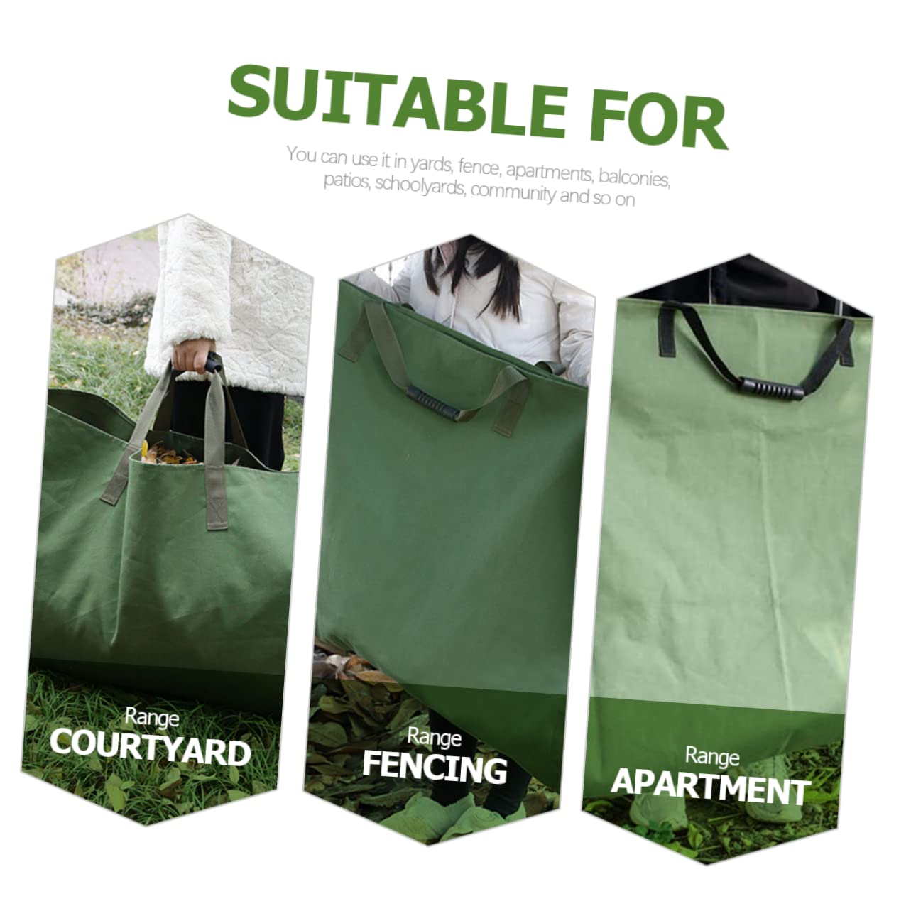 Bolsa Para Guardar De Jardín De Gran Capacidad Bolsa Para Desechos De Contenedor Recolección De Residuos De Jardín De Jardines y Limpieza De Caídas