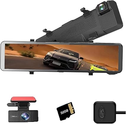 Amazon Co Jp Yeppai ドライブレコーダー ミラー型 12インチ ドラレコ 360度広角録画 前後カメラ分離 前19p 後1080p 音声記録 暗視ビジョン Gps搭載 Led信号機対応 32gbカード同梱 駐車監視 車内車外用 車 バイク