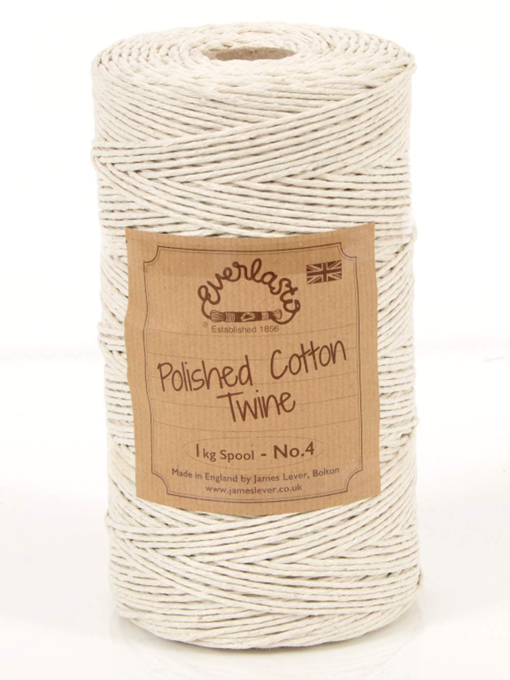 NO.4 (3MM) EVERLASTO POLISHED COTTON TWINE SPOOL - 0.5KG 1KG (1KG SPOOL)