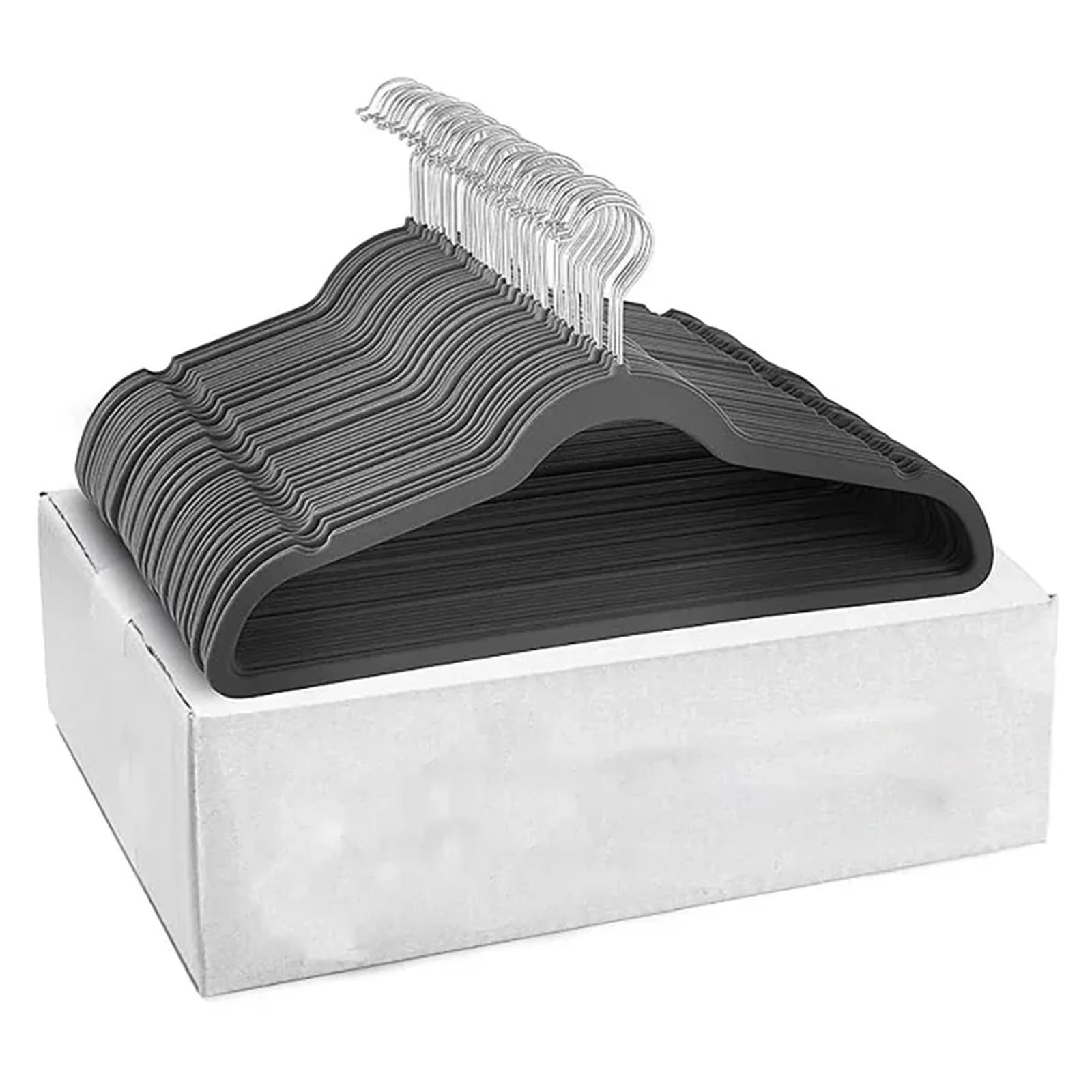 10/20/30 Stück Samt-Kleiderbügel, robust, rutschfest, for Mantel, Hose und formelle Kleidung, platzsparend für Mäntel, Hosen(Black-10pcs)