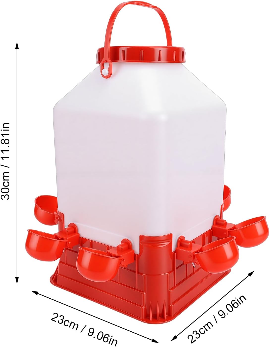 Yosoo Automatic Chicken Waterer, Multifunctional Large Capacity 4 Bowls Poultry Waterer Dispenser for Farm, with Unique 4 Bowls Setup, Doubles as Feeder