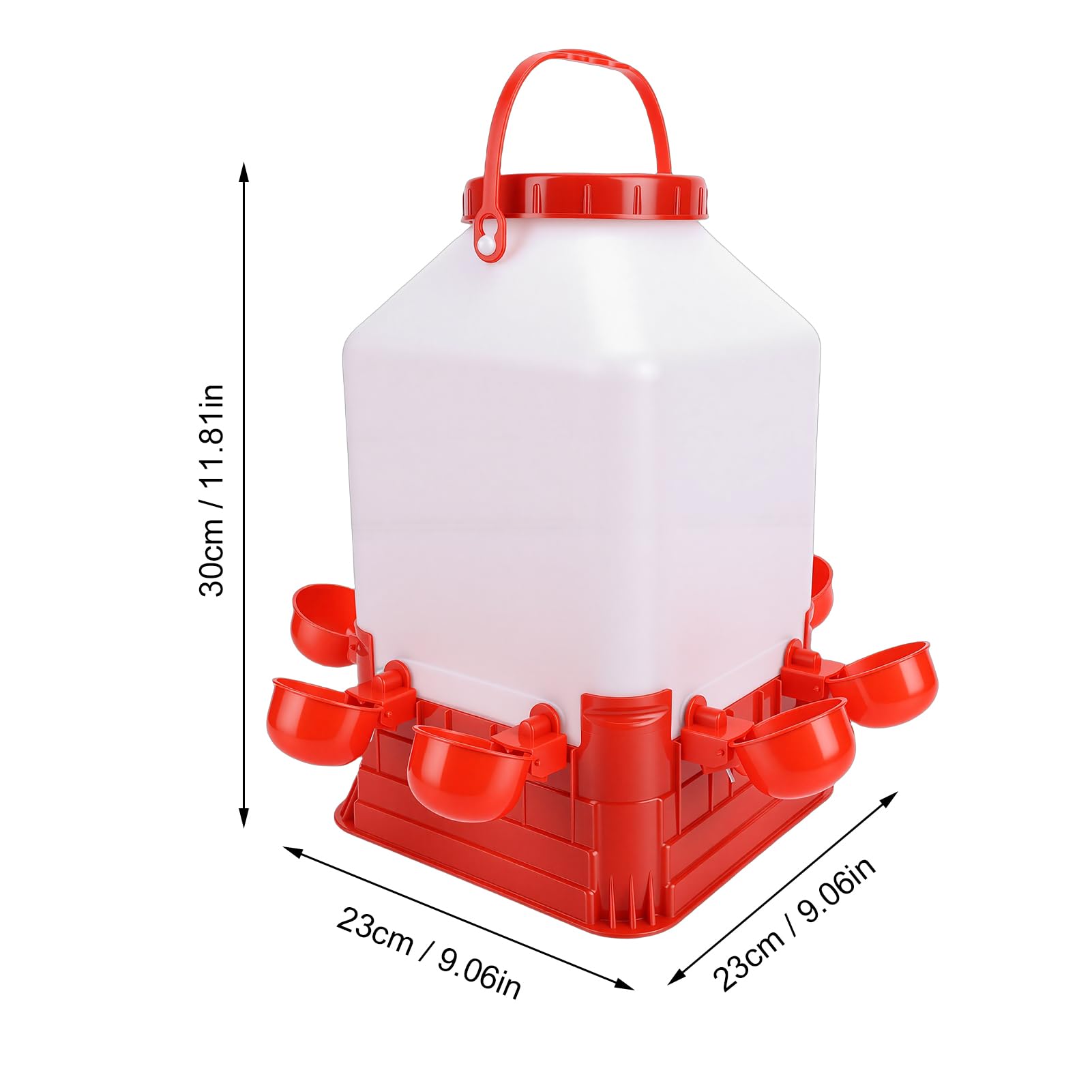 HEEPDD Abbeveratoio Automatico per Pollame, capacità 10 Litri, 8 Ciotole, Senza Rifiuti, per Pollaio da Cortile, Plastica Facile da Pulire per Piccoli Allevamenti