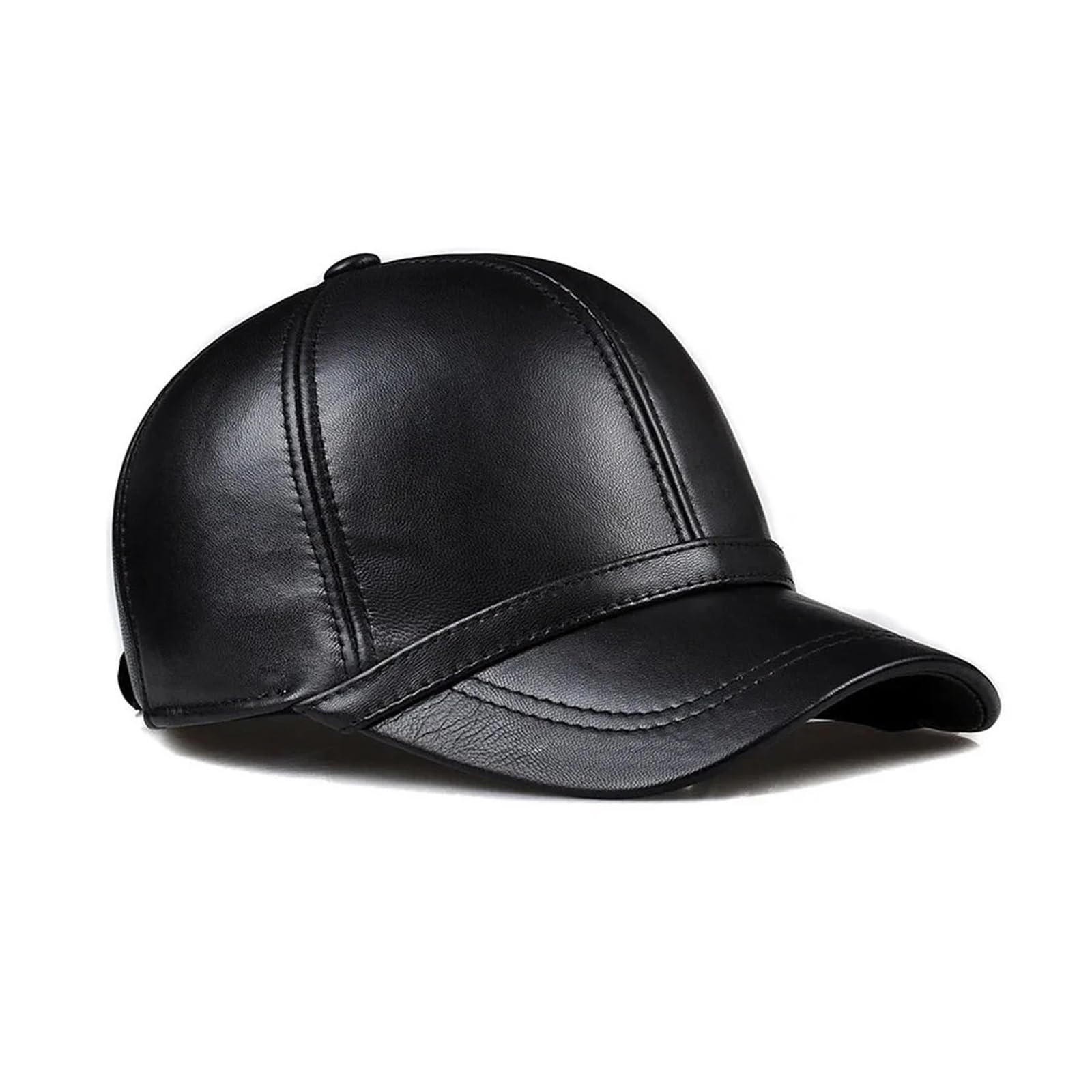 Winter Man Genuine Leather Baseball Cap Women Fashion Real Sheepskin Hat Black Father's Hats adjustable