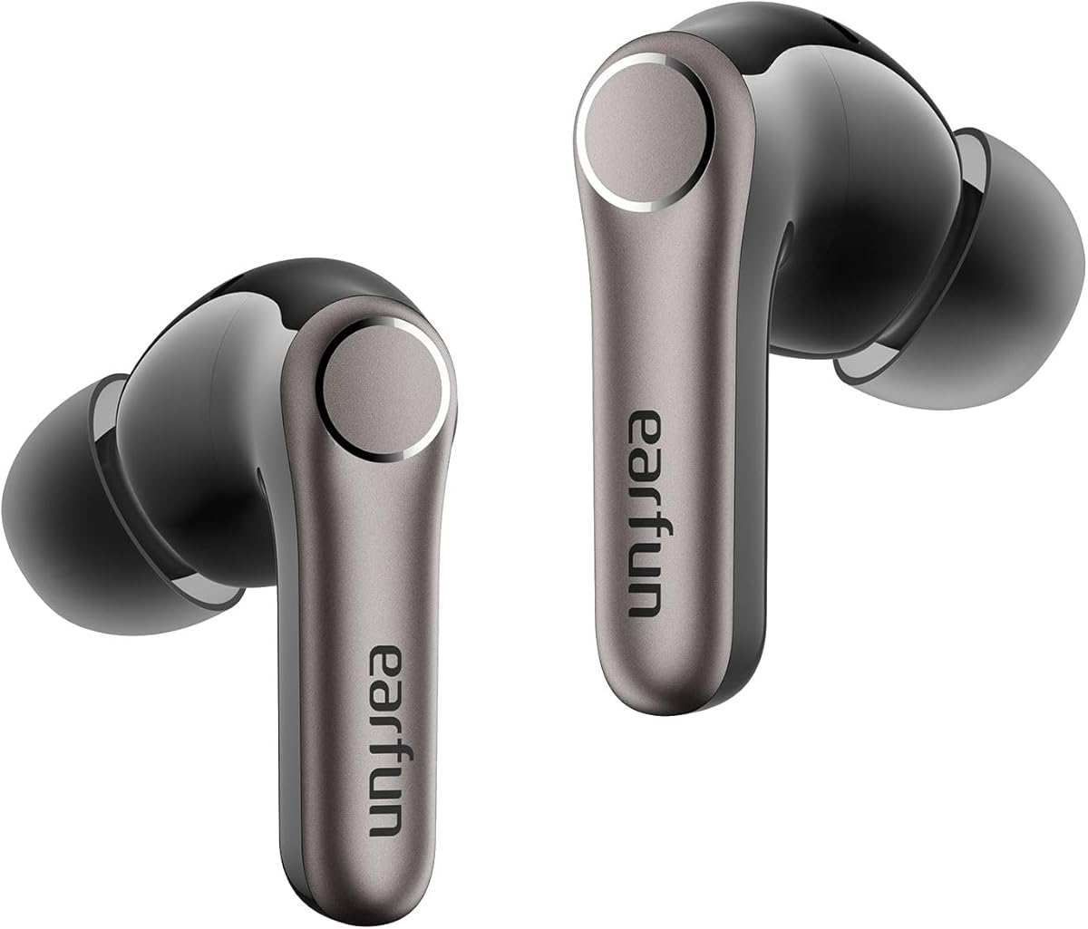 EarFun Air Pro 4+ Bluetooth Kopfhörer mit Noise Cancelling, Hybrid-Treibersystem, Hi-Res Audio, aptX Lossless, LDAC, 6 Mik. KI Anrufe, 54 Std. Akku, Multipoint, Trageerkennung, IP55, Bluetooth 6.0