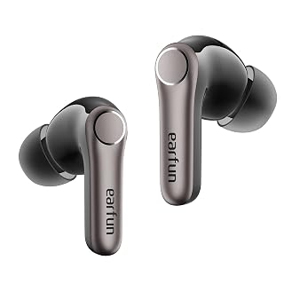 EarFun Air Pro 4+ Bluetooth Kopfhörer mit Noise Cancelling, Hybrid-Treibersystem, Hi-Res Audio, aptX Lossless, LDAC, 6 Mik. KI Anrufe, 54 Std. Akku, Multipoint, Trageerkennung, IP55, Bluetooth 6.0 - Amazon product rated Grade A