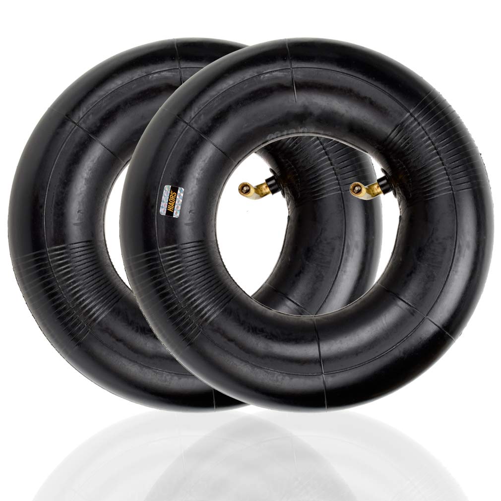 HIAORS 9x3.50-4 2.80-4 2.50-4 Inner Tubes with Bent Metal Valve Stem for Hand Trucks Utility Cart Lawn Mowers Wheelbarrows Dollys Razor E300 Scooters Skateboard Go Kart ATV TTR50 Parts 2 Pack