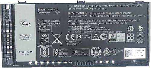 FV993 PG6RC R7PND T3NT1 N71FM Batería de repuesto para laptop Dell Precision M4600 M4700 M6600 M6700 M4800 M6800 Series (11.1V 65Wh)
