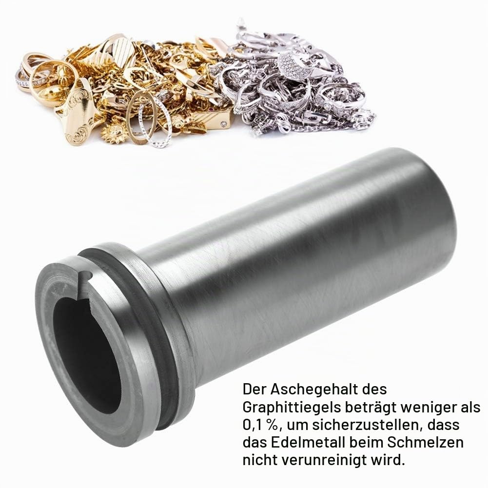 Hochreiner Graphittiegel, 1 Kg / 2 Kg / 3 Kg Graphittiegel Metallschmelzender Barrenform für Gold Silber Messing Aluminiumofen Gießen Schmuckwerkzeuge(2kg)