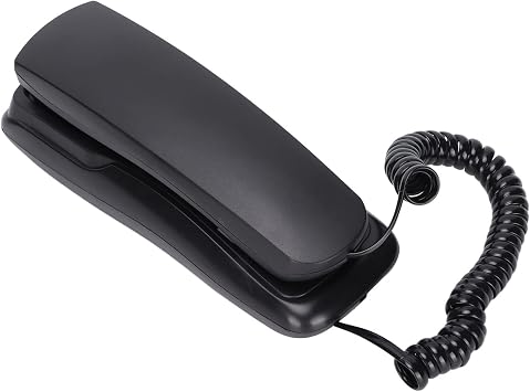 Corded Telephone, Old Retro Wall Phone Landline Corded Phone for Home,Hotel,Bathroom,Living Room,School and OfficeBlack