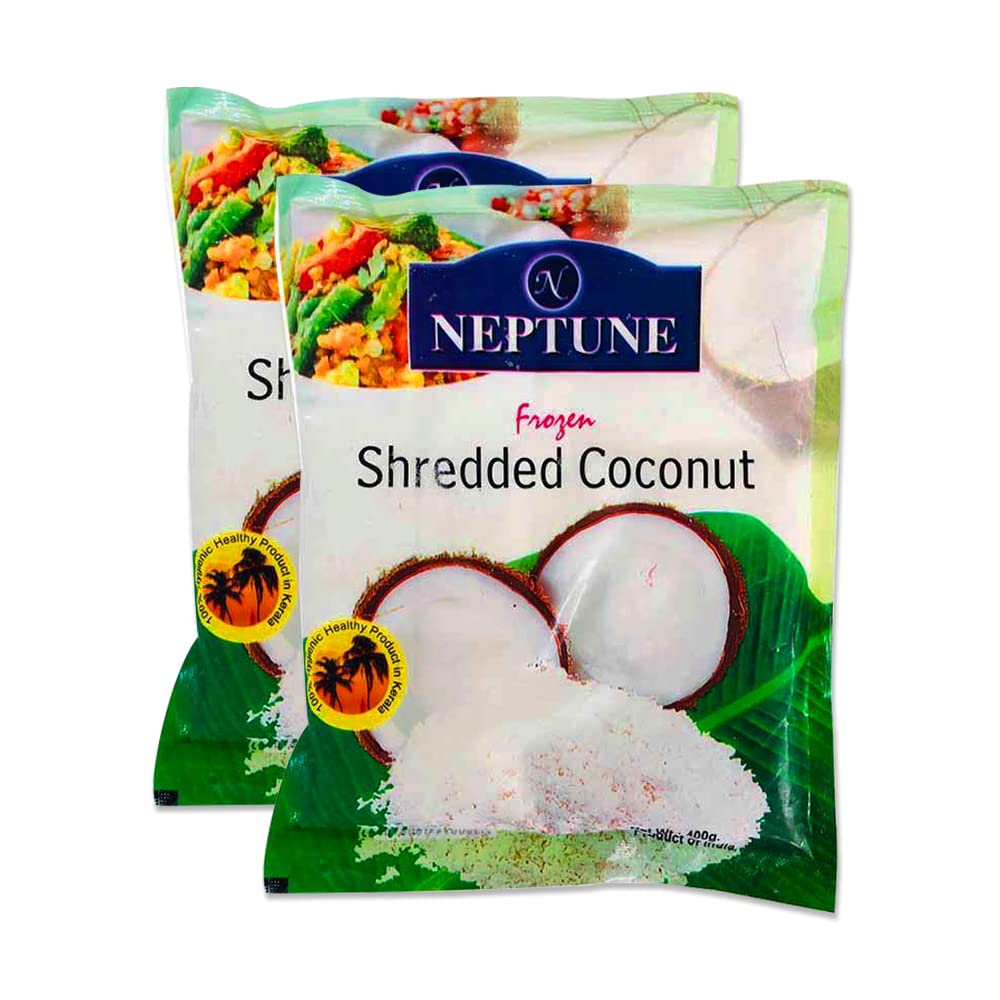 Neptune Shredded Coconut | 400G | Coconut | 100% Fresh | Indian Origin (Pack of 2)